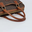 CELINE Macadam Canvas Hand Bag PVC Leather Brown Gold Auth bs34013-7