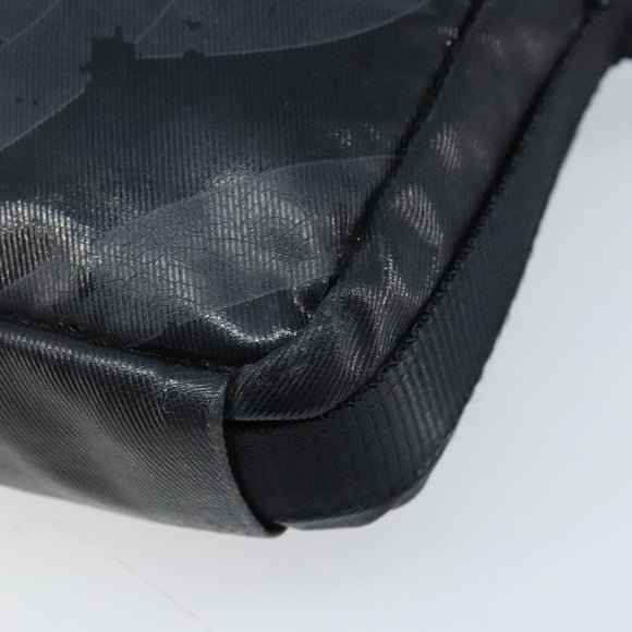 CHANEL Shoulder Bag Coated Canvas Black CC Auth bs34014