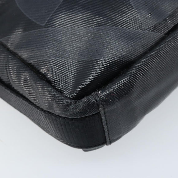 CHANEL Shoulder Bag Coated Canvas Black CC Auth bs34014