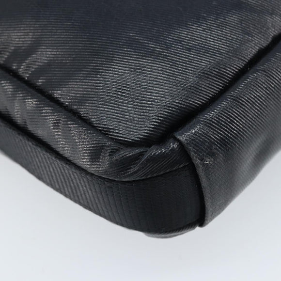 CHANEL Shoulder Bag Coated Canvas Black CC Auth bs34014