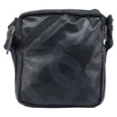 CHANEL Shoulder Bag Coated Canvas Black CC Auth bs34014-2