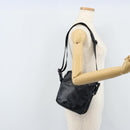 CHANEL Shoulder Bag Coated Canvas Black CC Auth bs34014-22