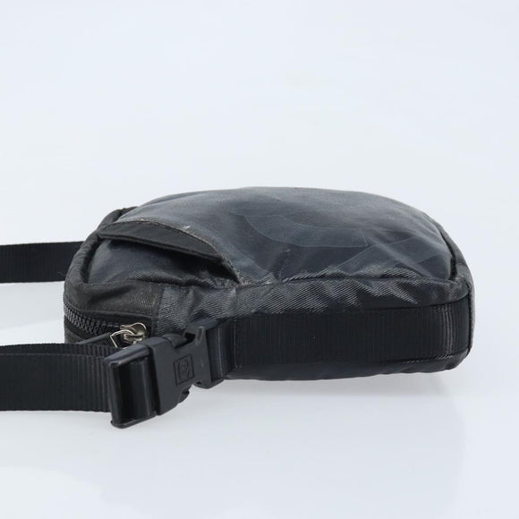 CHANEL Shoulder Bag Coated Canvas Black CC Auth bs34014