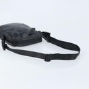 CHANEL Shoulder Bag Coated Canvas Black CC Auth bs34014-7