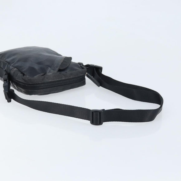 CHANEL Shoulder Bag Coated Canvas Black CC Auth bs34014