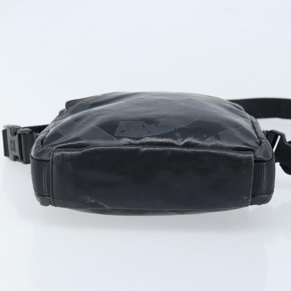 CHANEL Shoulder Bag Coated Canvas Black CC Auth bs34014
