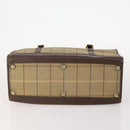 BURBERRY Nova Check Hand Bag Canvas 4 Set Black Beige Auth bs34018-12