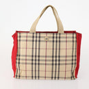 BURBERRY Nova Check Hand Bag Canvas 4 Set Black Beige Auth bs34018-14