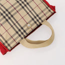 BURBERRY Nova Check Hand Bag Canvas 4 Set Black Beige Auth bs34018-17
