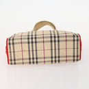 BURBERRY Nova Check Hand Bag Canvas 4 Set Black Beige Auth bs34018-18