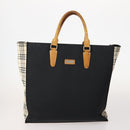 BURBERRY Nova Check Hand Bag Canvas 4 Set Black Beige Auth bs34018-2