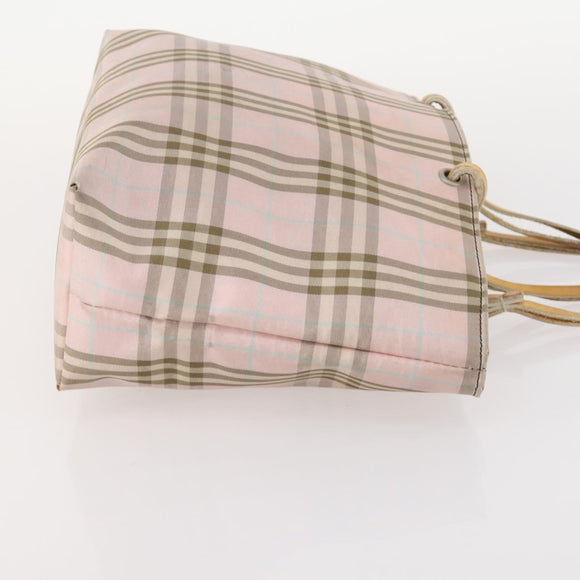 BURBERRY Nova Check Hand Bag Canvas 4 Set Black Beige Auth bs34018