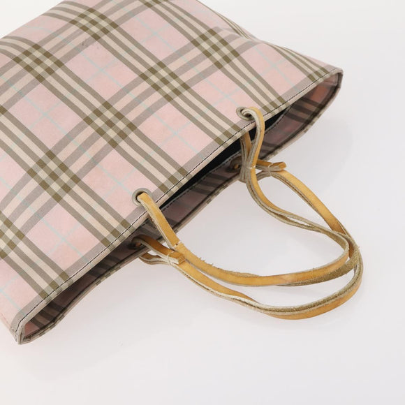 BURBERRY Nova Check Hand Bag Canvas 4 Set Black Beige Auth bs34018