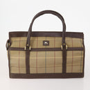 BURBERRY Nova Check Hand Bag Canvas 4 Set Black Beige Auth bs34018-8
