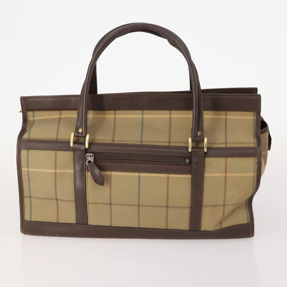BURBERRY Nova Check Hand Bag Canvas 4 Set Black Beige Auth bs34018