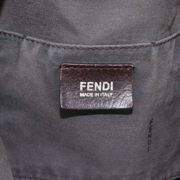 FENDI Zucca Canvas Hand Bag Black Brown Auth bs34032
