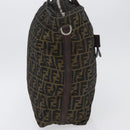 FENDI Zucca Canvas Hand Bag Black Brown Auth bs34032-4