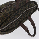 FENDI Zucca Canvas Hand Bag Black Brown Auth bs34032-6