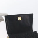 CHANEL Matelasse Chain Shoulder Bag Lamb Skin Black Gold CC Auth bs34036-19