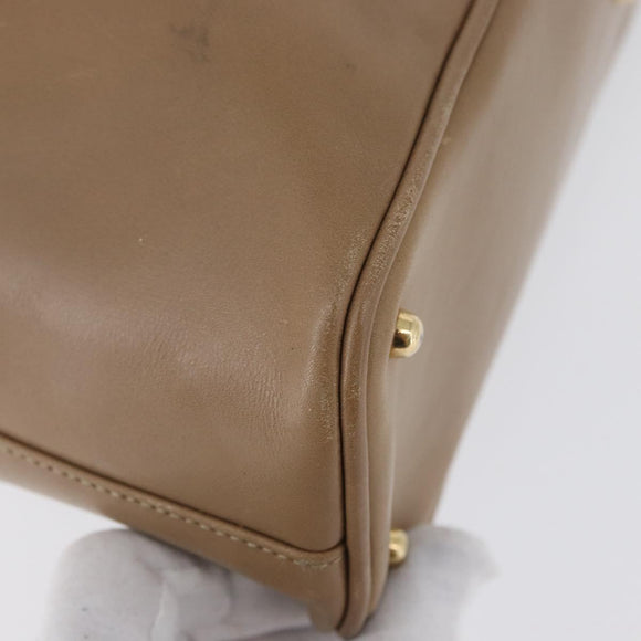 GUCCI Bamboo Tote Bag Leather Beige Gold 000 1186 0289 Auth bs34037