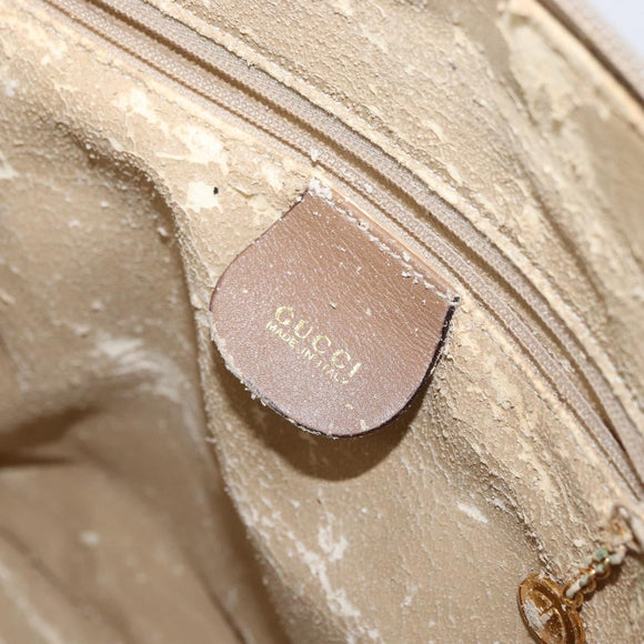 GUCCI Bamboo Tote Bag Leather Beige Gold 000 1186 0289 Auth bs34037