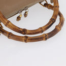 GUCCI Bamboo Tote Bag Leather Beige Gold 000 1186 0289 Auth bs34037-7