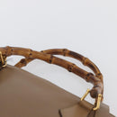 GUCCI Bamboo Tote Bag Leather Beige Gold 000 1186 0289 Auth bs34037-14