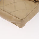 CHANEL Waist bag Lamb Skin Beige Gold CC Auth bs34038-13