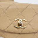 CHANEL Waist bag Lamb Skin Beige Gold CC Auth bs34038-14