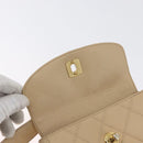 CHANEL Waist bag Lamb Skin Beige Gold CC Auth bs34038-16