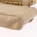 CHANEL Heuptasje Lamsleer Beige Goud CC Auth bs34038-18
