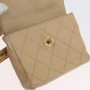 CHANEL Waist bag Lamb Skin Beige Gold CC Auth bs34038-17