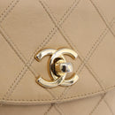 CHANEL Heuptasje Lamsleer Beige Goud CC Auth bs34038-19