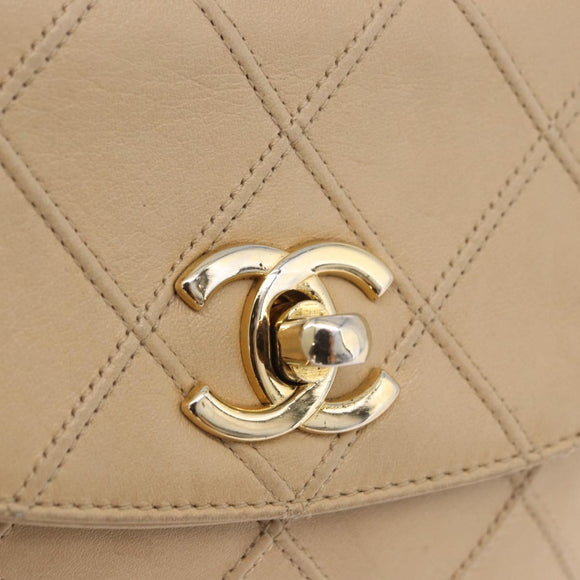 CHANEL Heuptasje Lamsleer Beige Goud CC Auth bs34038