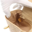 CHANEL Waist bag Lamb Skin Beige Gold CC Auth bs34038-21