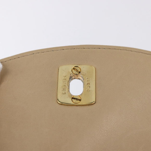 CHANEL Heuptasje Lamsleer Beige Goud CC Auth bs34038