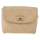 CHANEL Heuptasje Lamsleer Beige Goud CC Auth bs34038-13