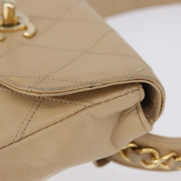 CHANEL Heuptasje Lamsleer Beige Goud CC Auth bs34038