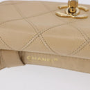 CHANEL Heuptasje Lamsleer Beige Goud CC Auth bs34038-5