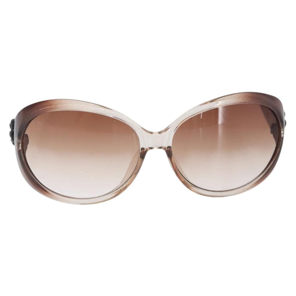 CHANEL Sunglasses plastic Brown CC Auth bs34041