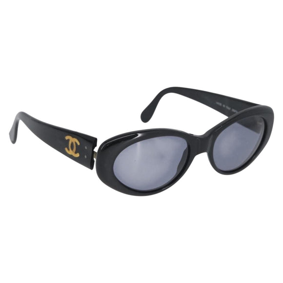 CHANEL Sunglasses plastic Black CC Auth bs34042