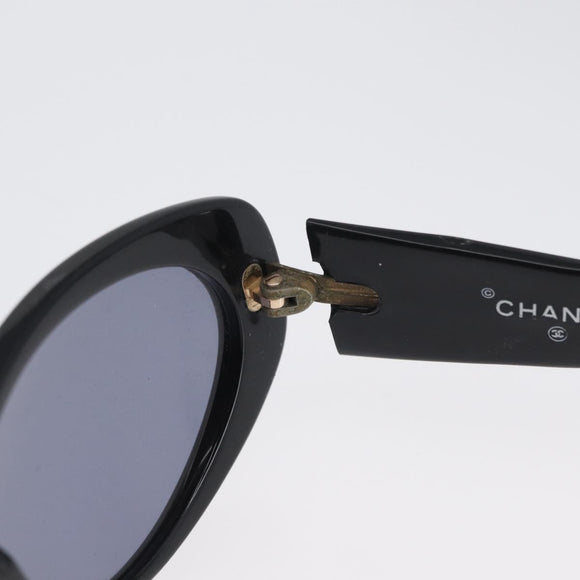 CHANEL Sunglasses plastic Black CC Auth bs34042