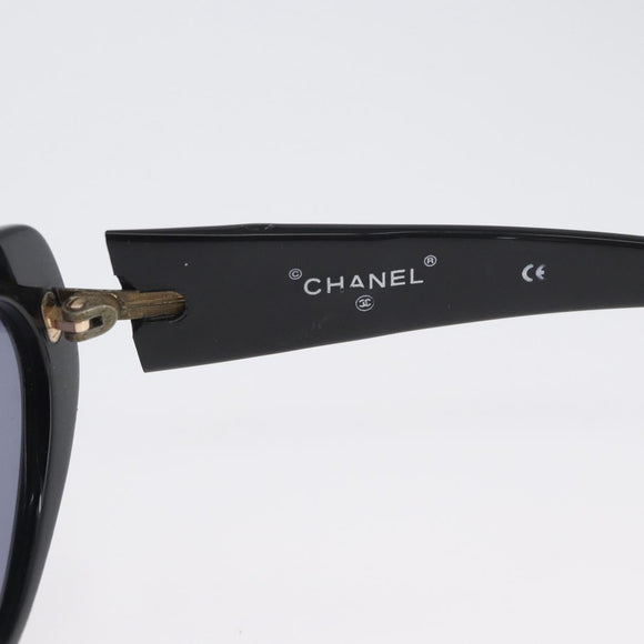 CHANEL Sunglasses plastic Black CC Auth bs34042