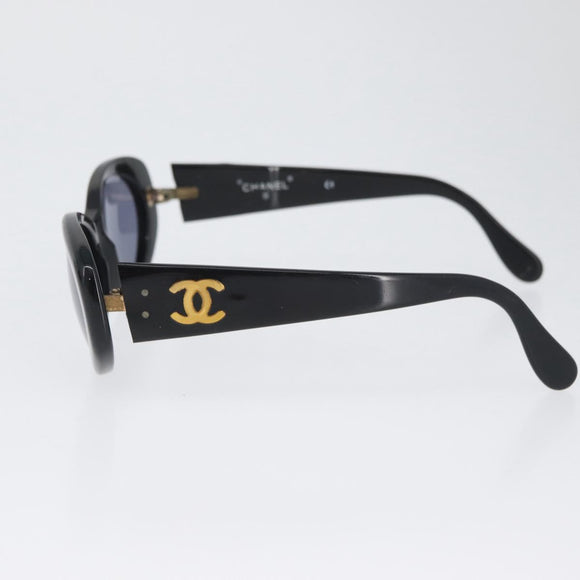 CHANEL Sunglasses plastic Black CC Auth bs34042