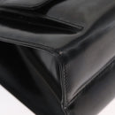 Salvatore Ferragamo Gancini Handtasche Lackleder 2-Wege Schwarz Gold Auth bs34043-12