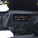 Salvatore Ferragamo Gancini Handtasche Lackleder 2-Wege Schwarz Gold Auth bs34043-17