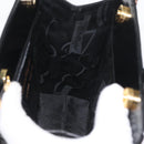 Salvatore Ferragamo Gancini Handtasche Lackleder 2-Wege Schwarz Gold Auth bs34043-19