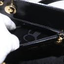 Salvatore Ferragamo Gancini Handtasche Lackleder 2-Wege Schwarz Gold Auth bs34043-22