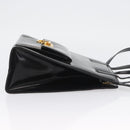 Salvatore Ferragamo Gancini Handtasche Lackleder 2-Wege Schwarz Gold Auth bs34043-4