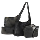 Salvatore Ferragamo Hand Bag Leather 3 Set Black Auth bs34044-1